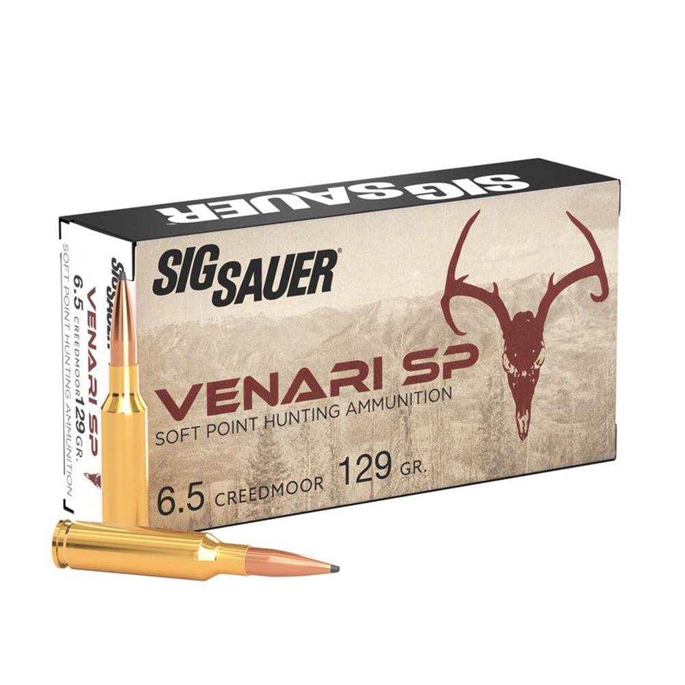 Sig Sauer V65CMSP12920 Venari 6.5 Creedmoor 129gr SP Ammo 2820fps 20ct