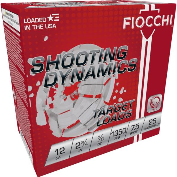 Fiocchi Shooting Dynamics Shotshells 12 ga 2-3/4" 7/8oz 1350 fps #7.5 25/ct