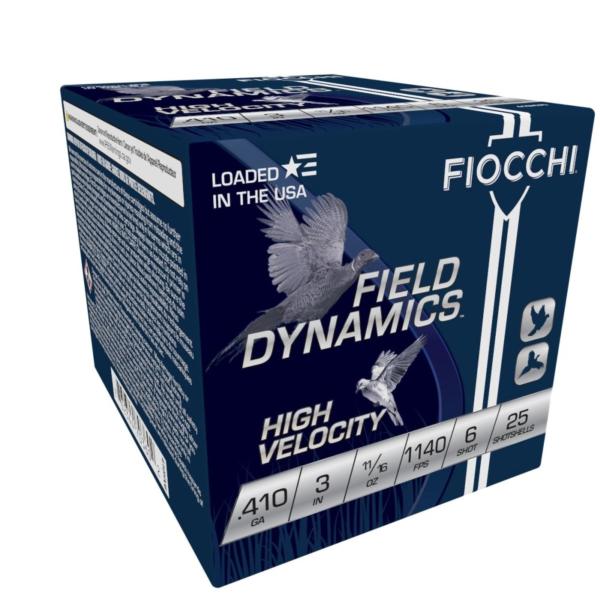 Fiocchi High-Velocity Hunting Load .410 ga 3" MAX 11/16 oz #6 1140 fps 25/rd
