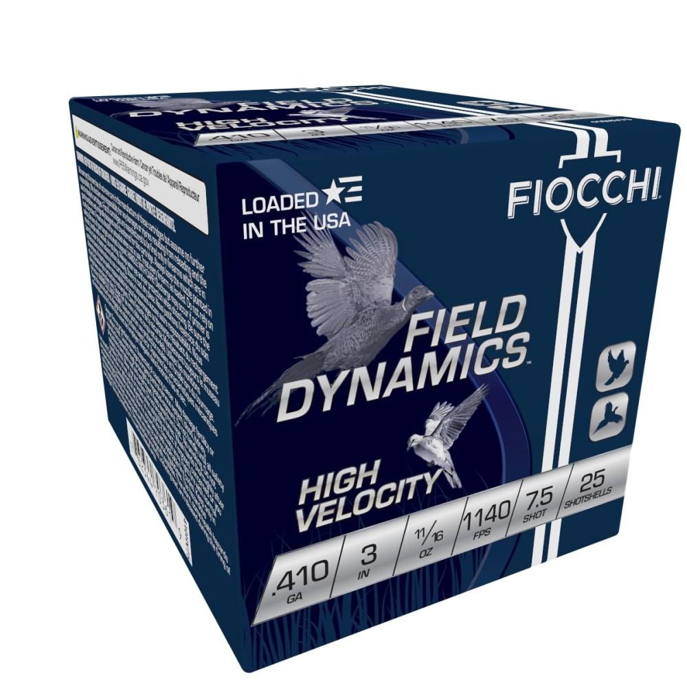 Fiocchi High Velocity Shotshells .410ga 3" #7.5-Shot 11/16oz. 25/ct .410 Bore