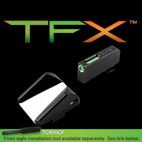 Truglo TG13GLFST TFX Tritium Fiber Optic Sights for Glock, White