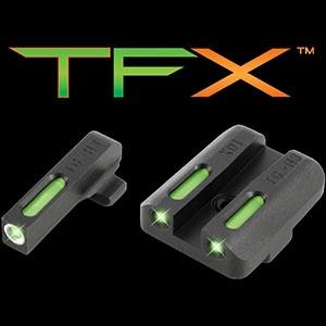 Truglo TFX Tritium/Fiber-Optic Day/Night Sights Fits Springfield XD XDM (excluding 5.25" Comp Series) and XDS - White Outline Front/Rear Green