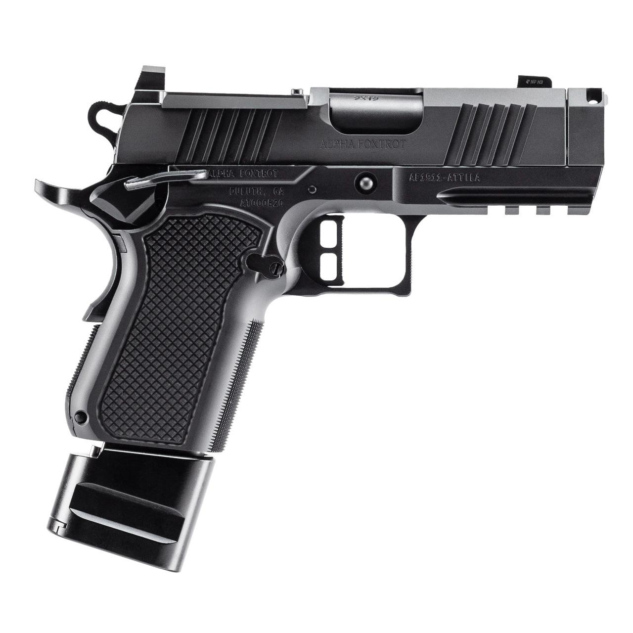 Alpha Foxtrot AF1911-ROMULUS Handgun 9mm Luger 20rd Magazines(5) 3.5'' Ported Barrel MOS DLC Black