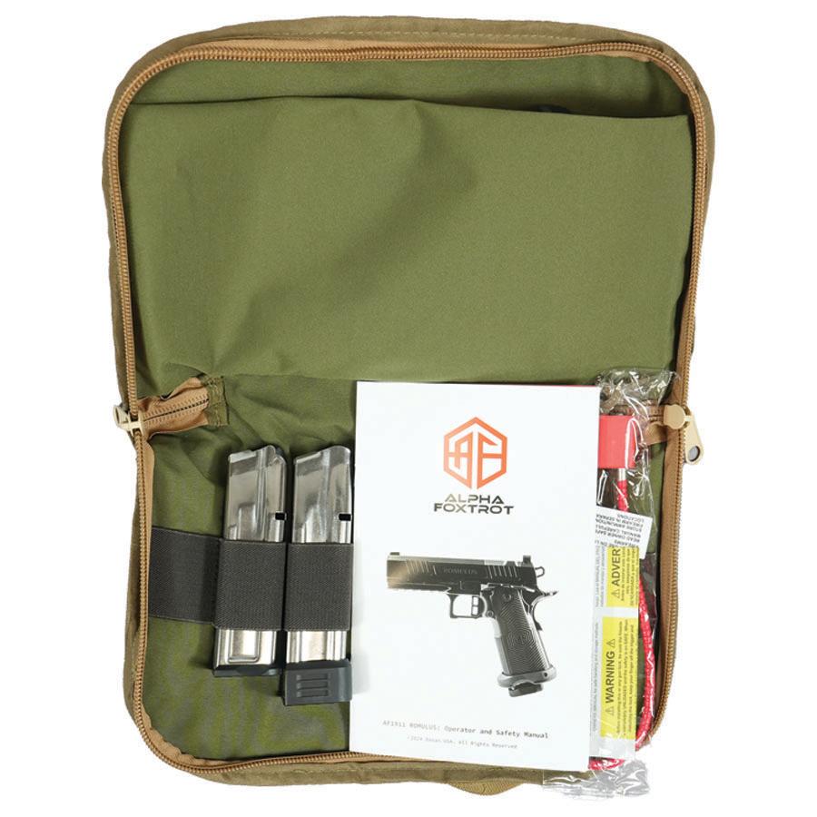 Alpha Foxtrot AF1911-Romulus Handgun 9mm Luger 17rd (1) & 20rd (1) Magazine 3.5" Compensated Threaded Barrel Black RMSC Cut