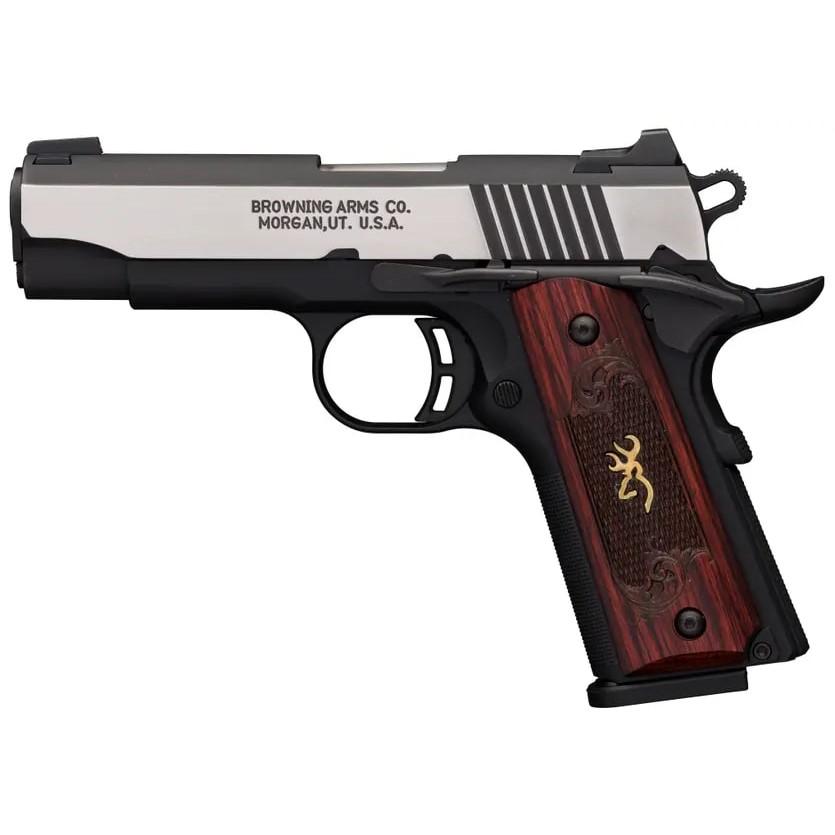 Browning 1911 380 Black Label Medallion Pro Handgun 380 ACP 8rd Magazine 3.625" Barrel Black with Silver Slide and…