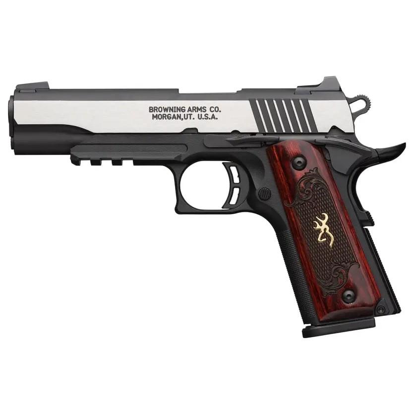 Browning 1911 380 Black Label Medallion Pro Handgun 380 ACP 8rd Magazine 4.25" Barrel Black with Silver Slide and…