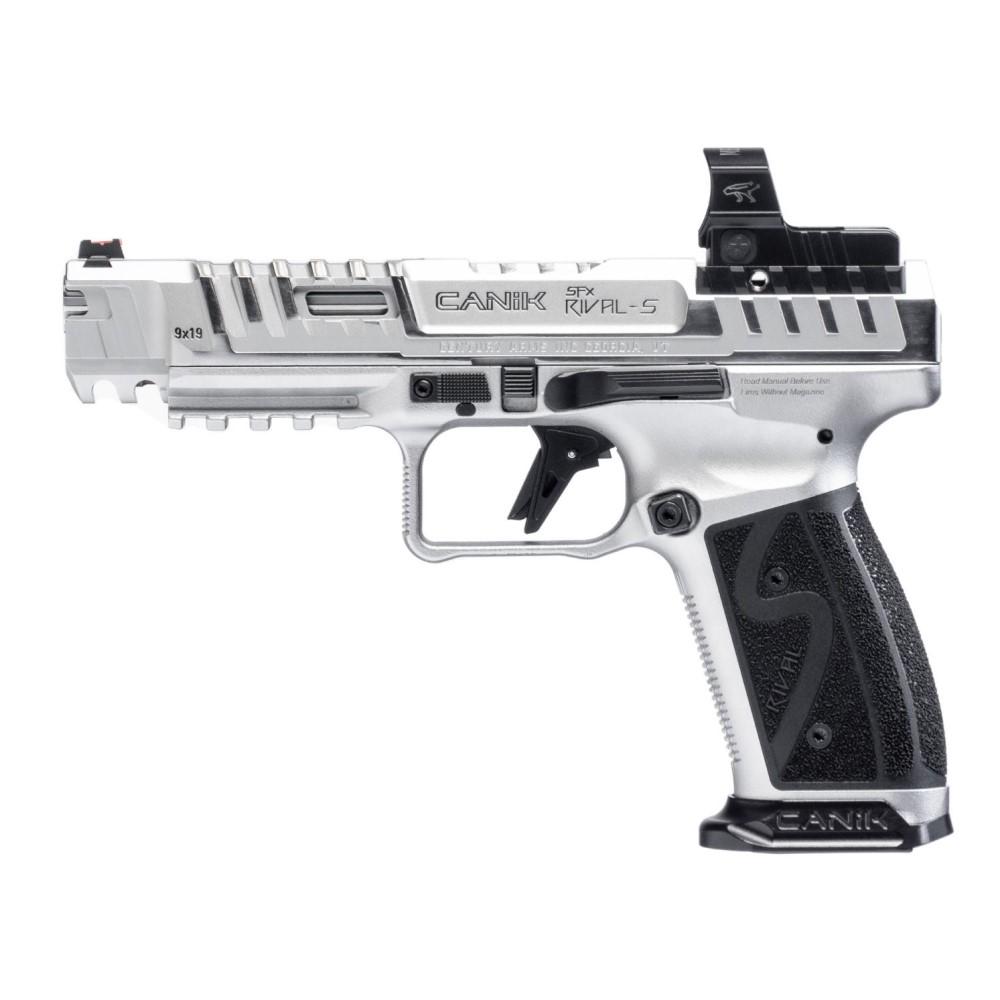 Century Arms Canik SFx Rival-S Chrome Handgun 9mm Luger 18rd Magazines (2) 5" Barrel Chrome with MO2 Optic