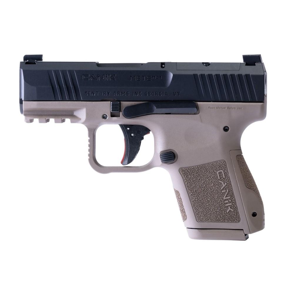 Century Arms Canik Mete MC9 Handgun 9mm Luger 12 and 15rd Magazines (2) 3.18" Barrel Black Slide FDE Frame