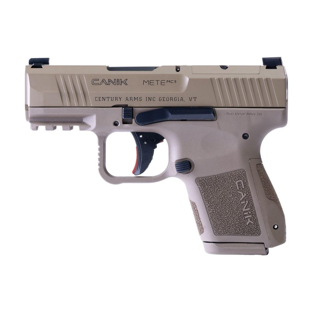 Century Arms Canik Mete MC9 Handgun 9mm Luger 12 and 15rd Magazines (2) 3.18" Barrel FDE