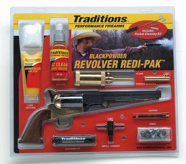 Traditions 1851 Navy Redi-Pak Black Powder Revolver / Walnut / Brass .44 Cal 7.375" Blued Barrel .44 Caliber