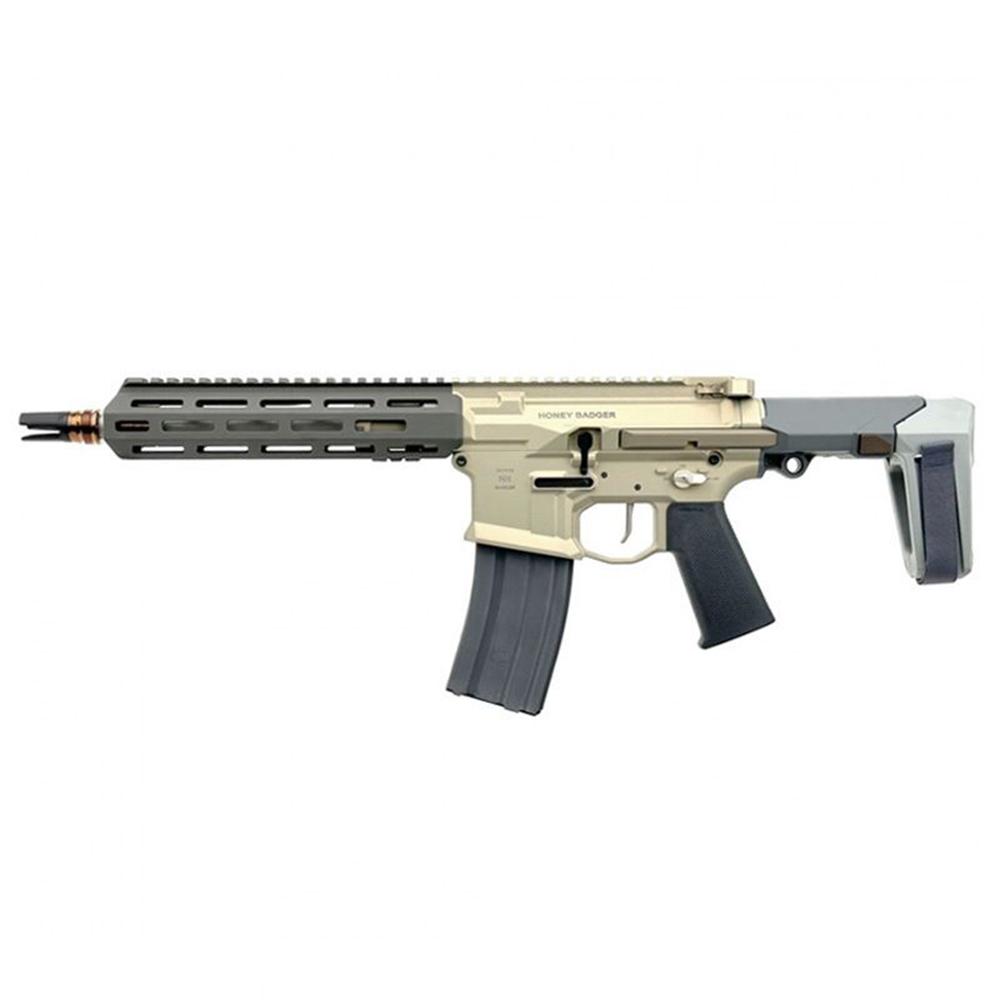 Q Honey Badger Handgun 5.56 NATO 30rd Magazine 10" Threaded Barrel Grey Accents with Brace