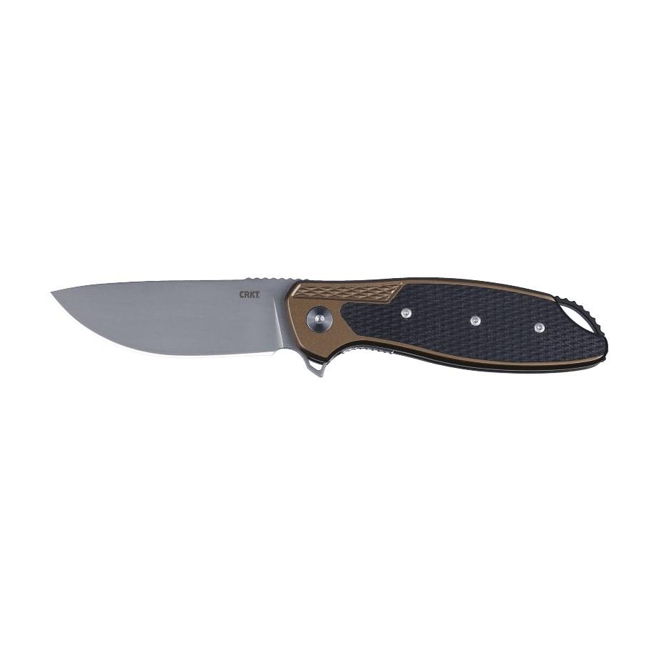 CRKT Jake Folding Knife 3-3/10 Drop Point Blade Black and Bronze