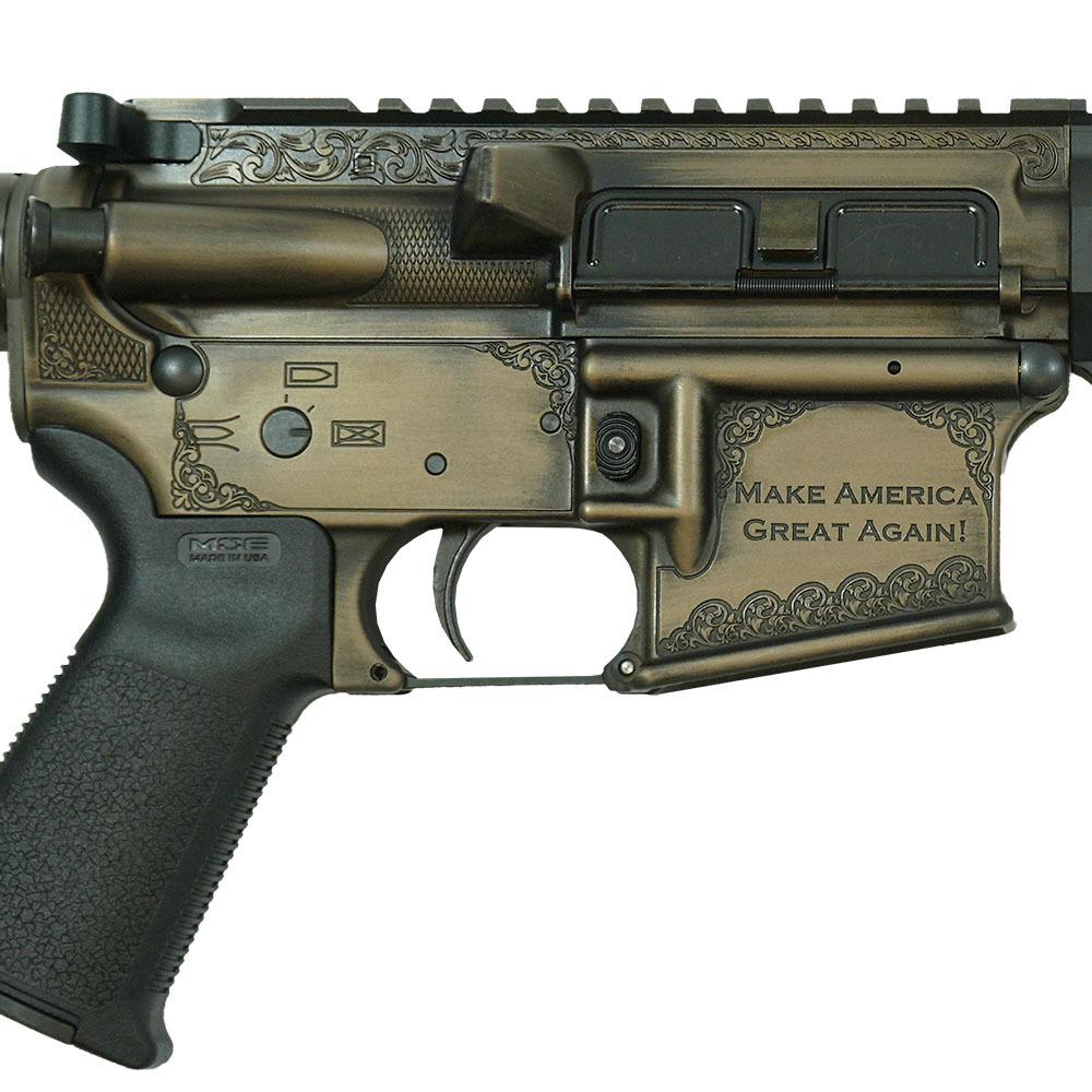 Trump Engraved AR-15 5.56 Nato 16" Barrel 30Rd Magazine 15" MLOK Handguard
