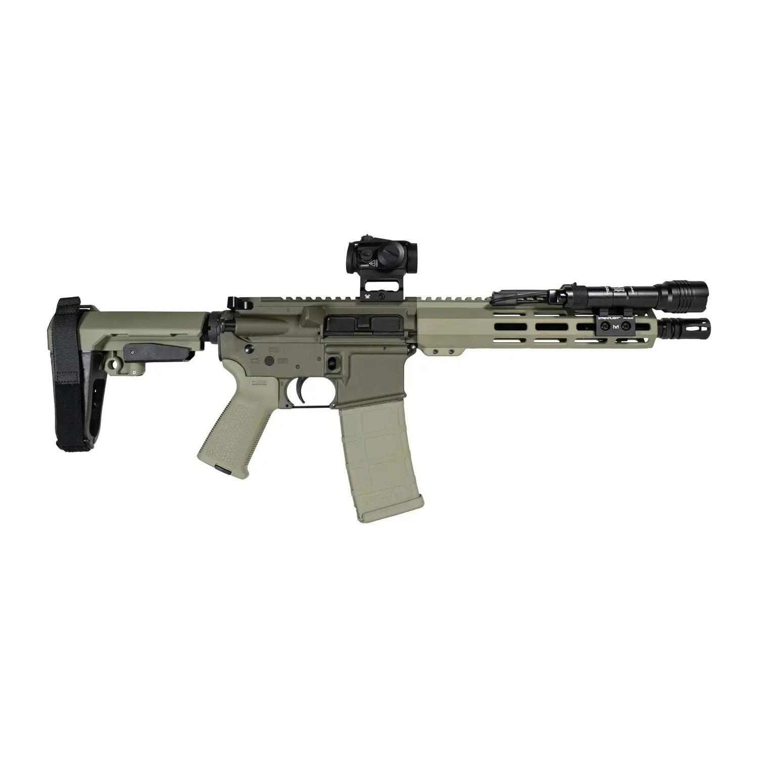 Shark Coast Knoll Grass Pistol Bundle .300 Blk 30RD Magazine 10'' Threaded Barrel Vortex Red Dot Streamlight Light