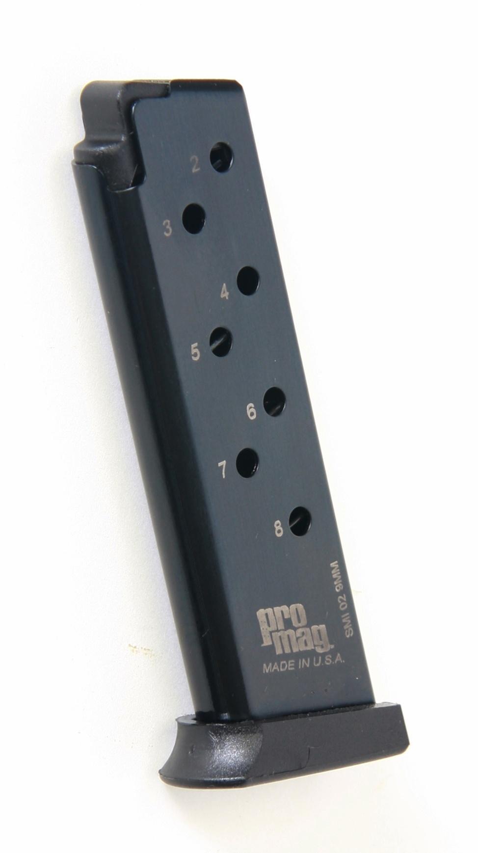 ProMag S&W 908/3913/3914/3953 Magazine 9mm Blued Steel 8/rd-img-1