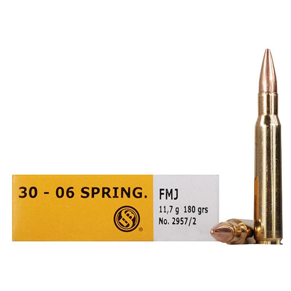 Sellier & Bellot Rifle Ammunition .30-06 Sprg 180 gr FMJ 2675 fps 20/ct